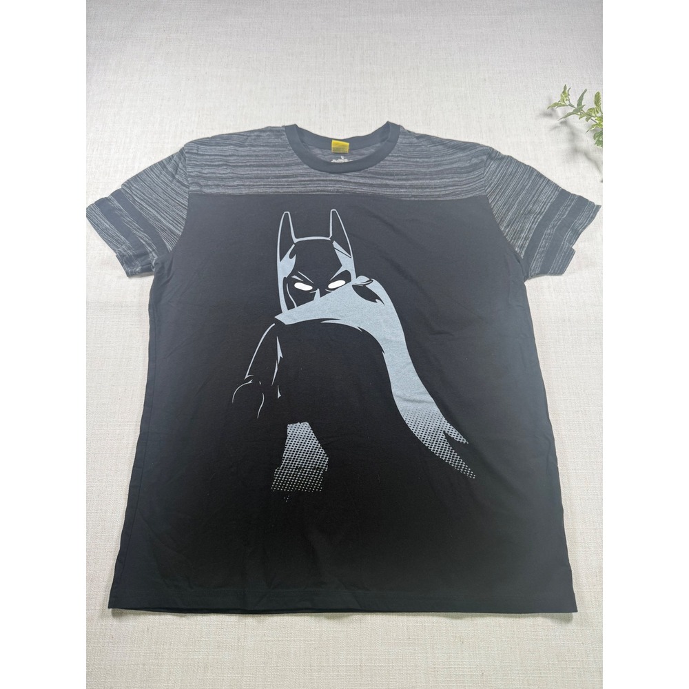 Lego The Batman Movie T-Shirt Mens XL Black Grey Space Dye Graphic Tee DC Comics